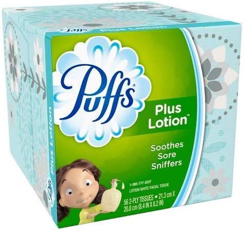 plus Lotion Facial Tissues, Cube, 6 Boxes (56 Count Each)
