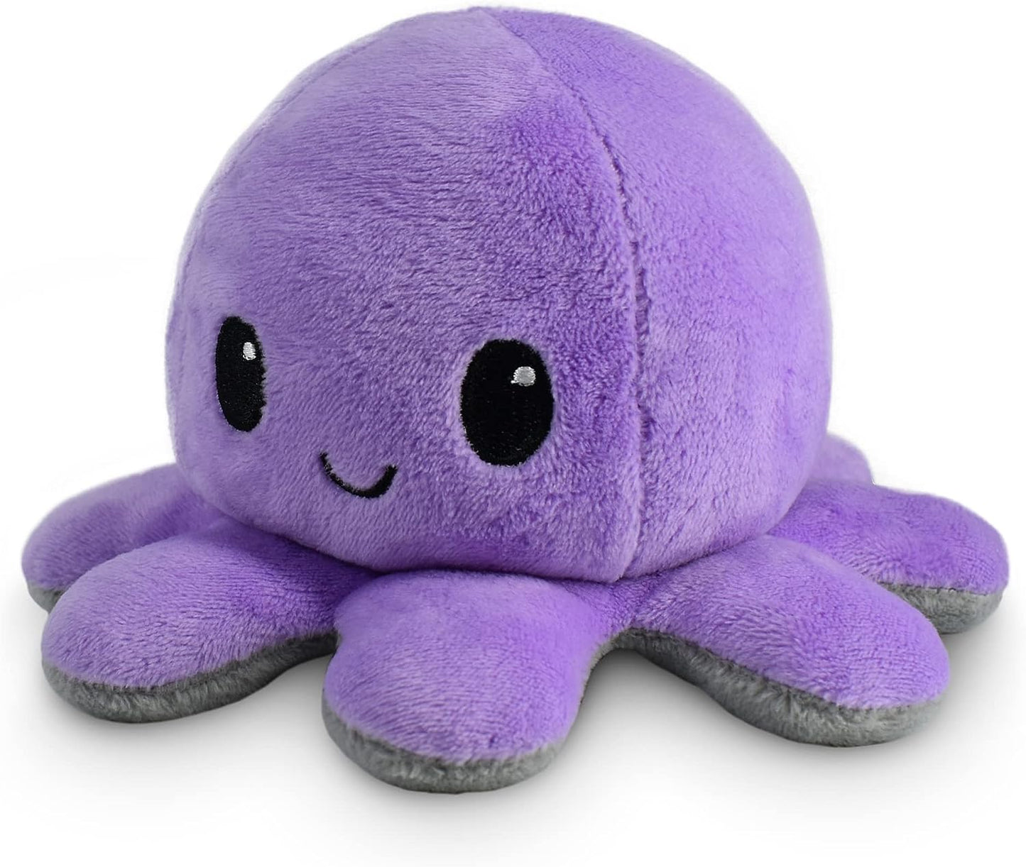 - the Original Reversible Octopus Plushie - Happy Purple + Dead Gray - Cute Sensory Fidget Stuffed Animals That Show Your Mood