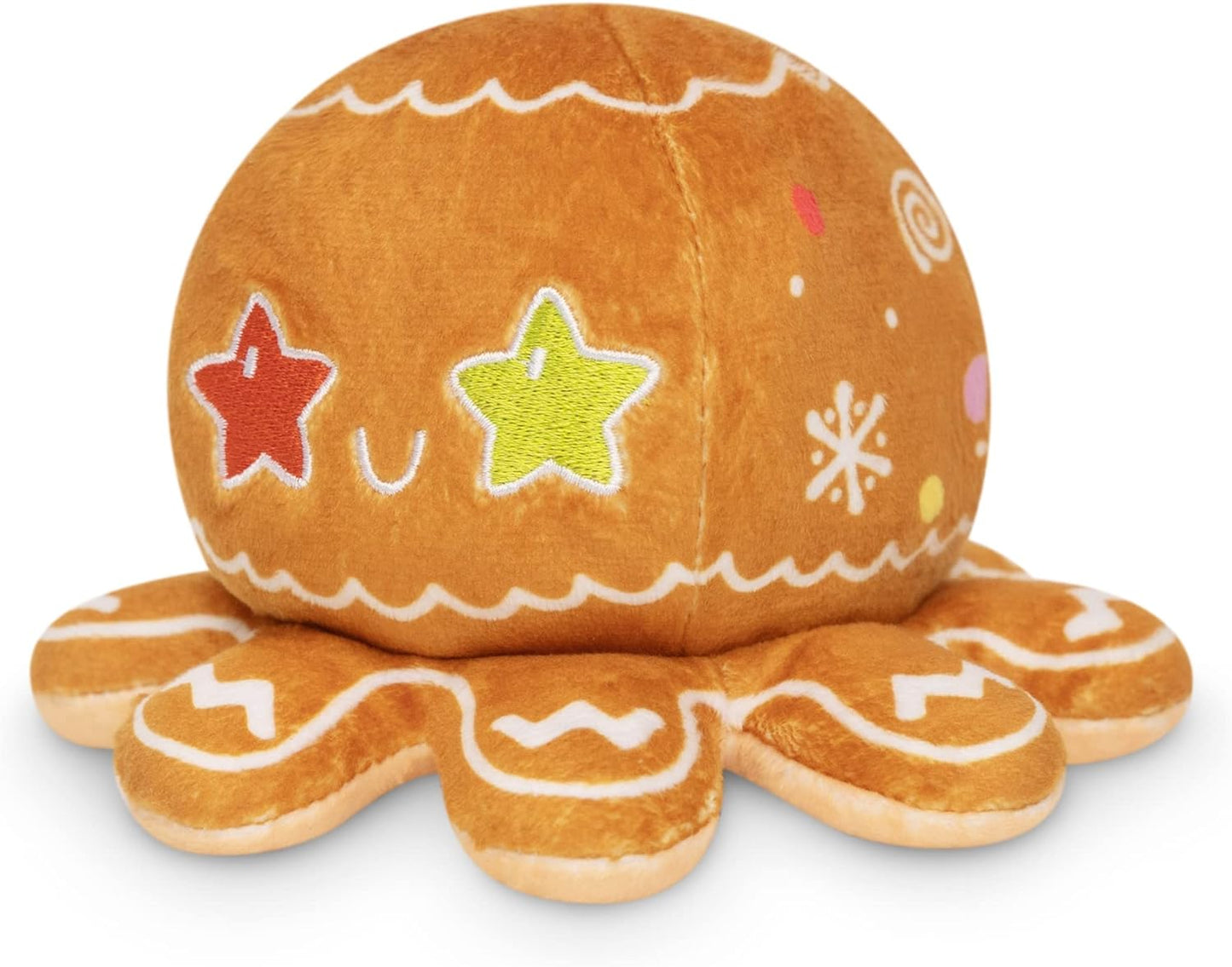 - the Original Reversible Octopus Plushie - Gingerbread - Cute Sensory Fidget Stuffed Animals That Show Your Mood