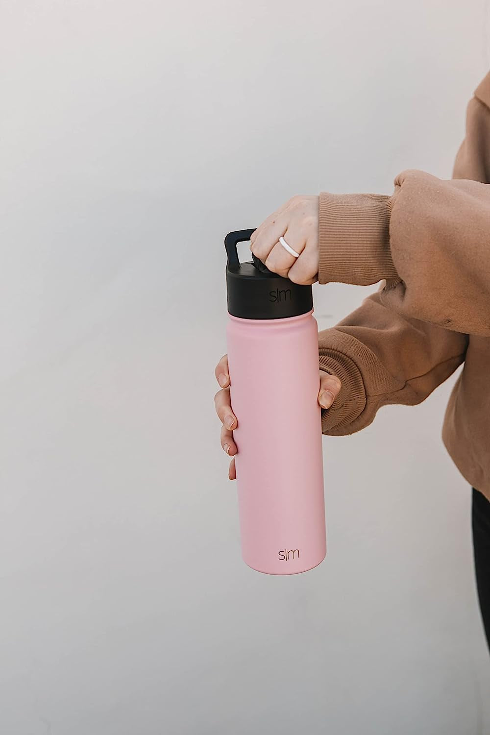 Water Bottle with Straw Lid Vacuum Insulated Stainless Steel Metal Thermos Bottles | Reusable Leak Proof Bpa-Free Flask for School | Summit Collection | 18Oz, Black Leopard