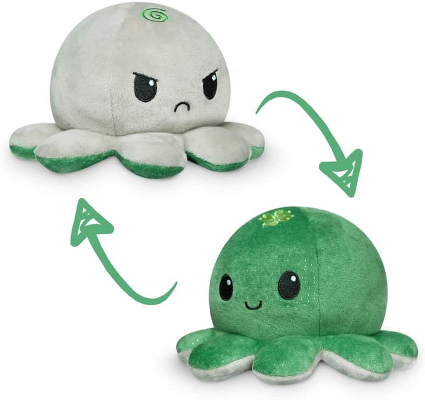 - the Original Reversible Octopus Plushie - Lucky Clover - Cute Sensory Fidget Stuffed Animals That Show Your Mood - Perfect for St. Patrick'S Day!
