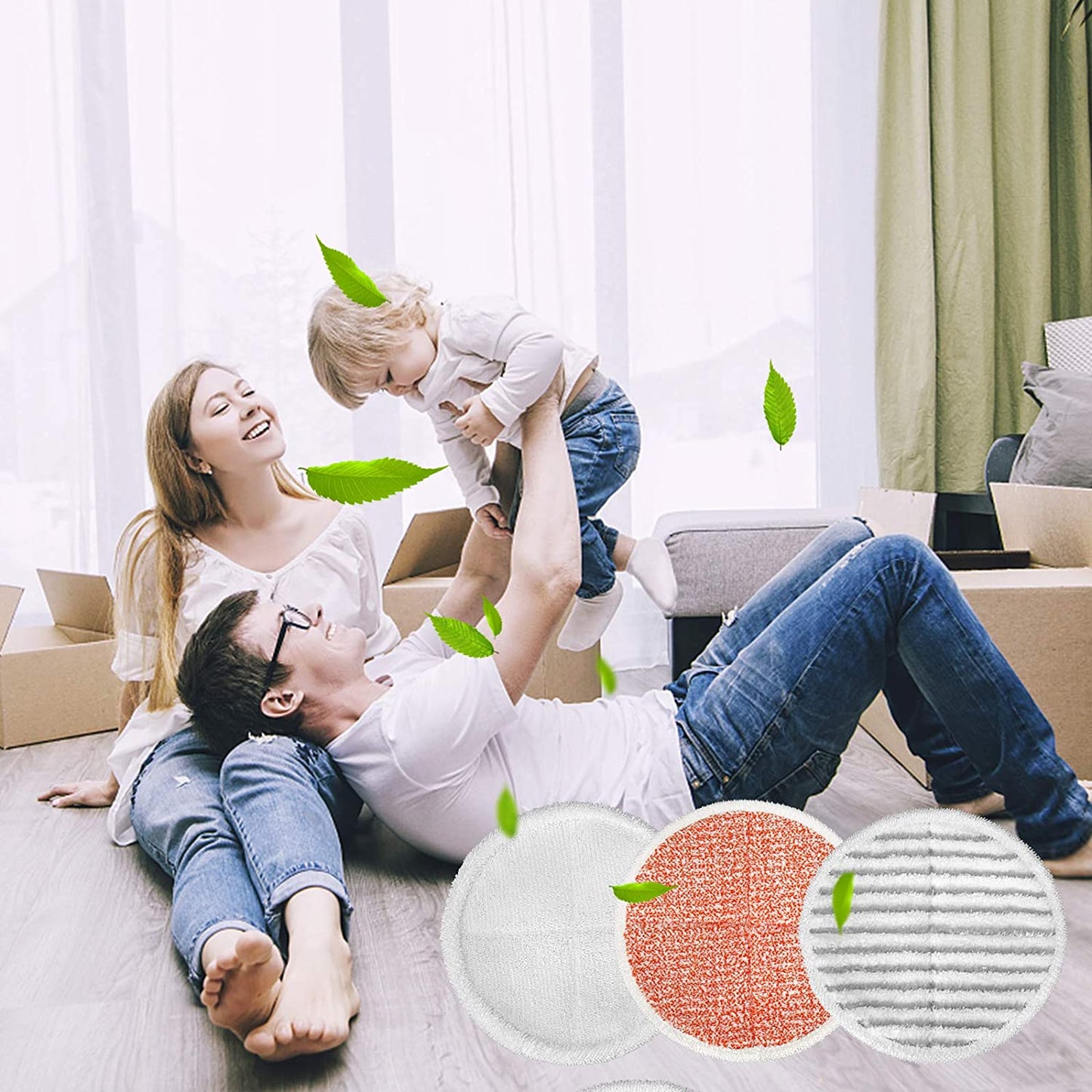 12 Pack 23159 Mop Pads Compatible with Bissell Spinwave 20399 23157 23159 2039A 20393 2039T 2039W 20391 20395 2307 2315A Models Powered Hard Floor Mop, Compare to Part # 1611297 & 1611298