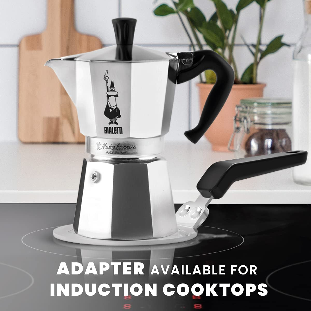 - Moka Espress: Iconic Stovetop Espresso Maker, Makes Real Italian Coffee, Moka Pot 6 Cups (6 Oz), Aluminium, Silver