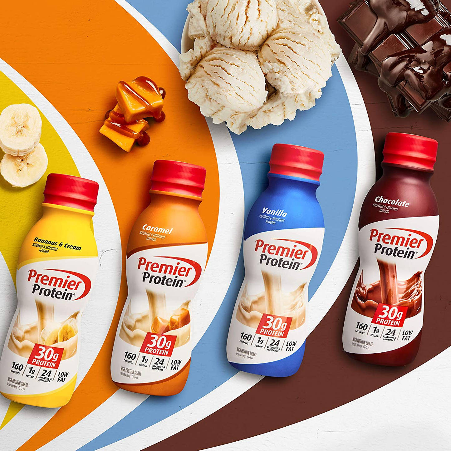 Premier Protein Shake, Strawberries, 30g Protein, 1g Sugar, 24 Vitamins & Minerals, Nutrients to Support Immune Health, 138.0 Fl Oz, Pack of 12