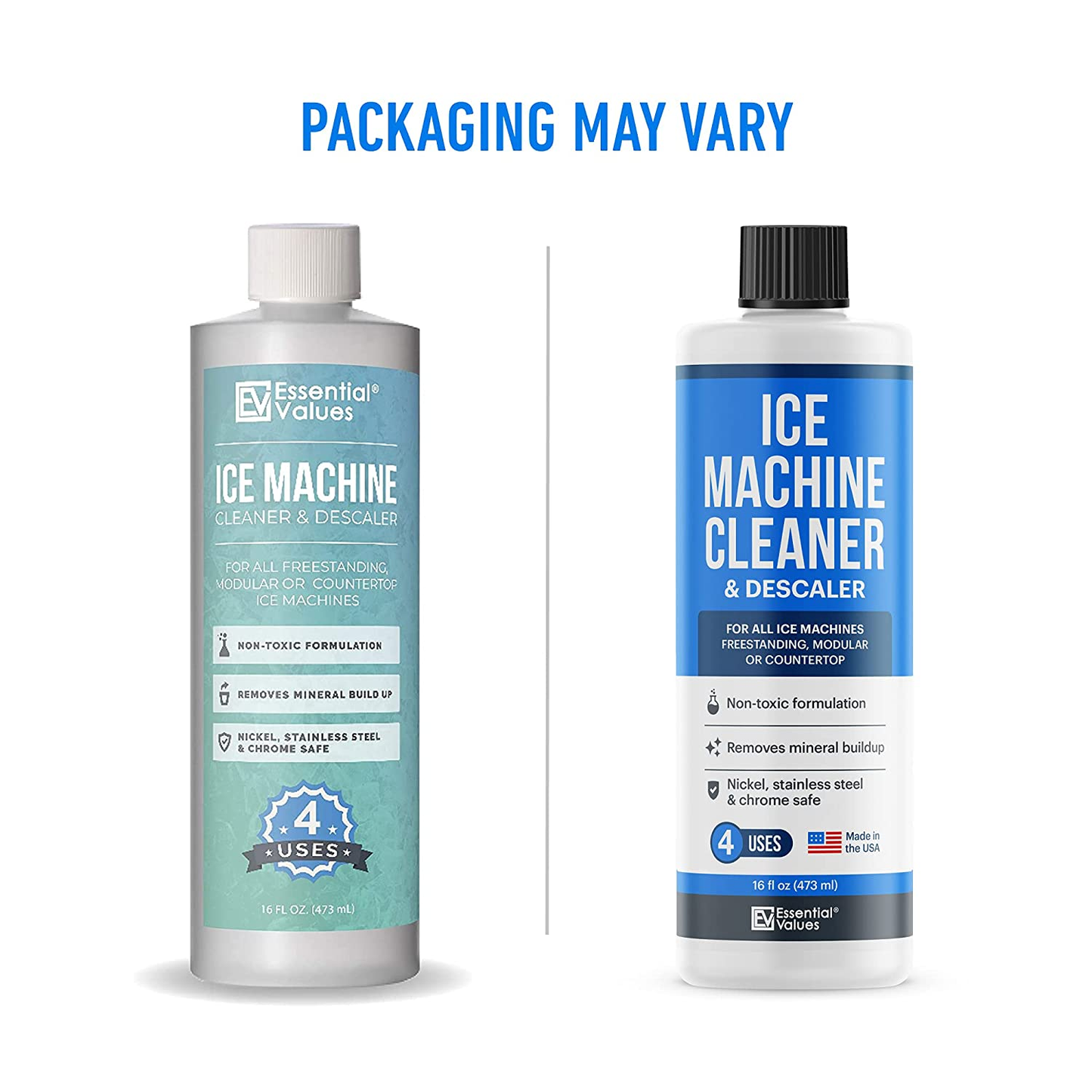 2-Pack Ice Machine Cleaner and Descaler 16 Fl Oz, Nickel Safe Descaler | Ice Maker Cleaner Compatible with All Major Brands (Scotsman, Kitchenaid, Affresh) - Made in USA by
