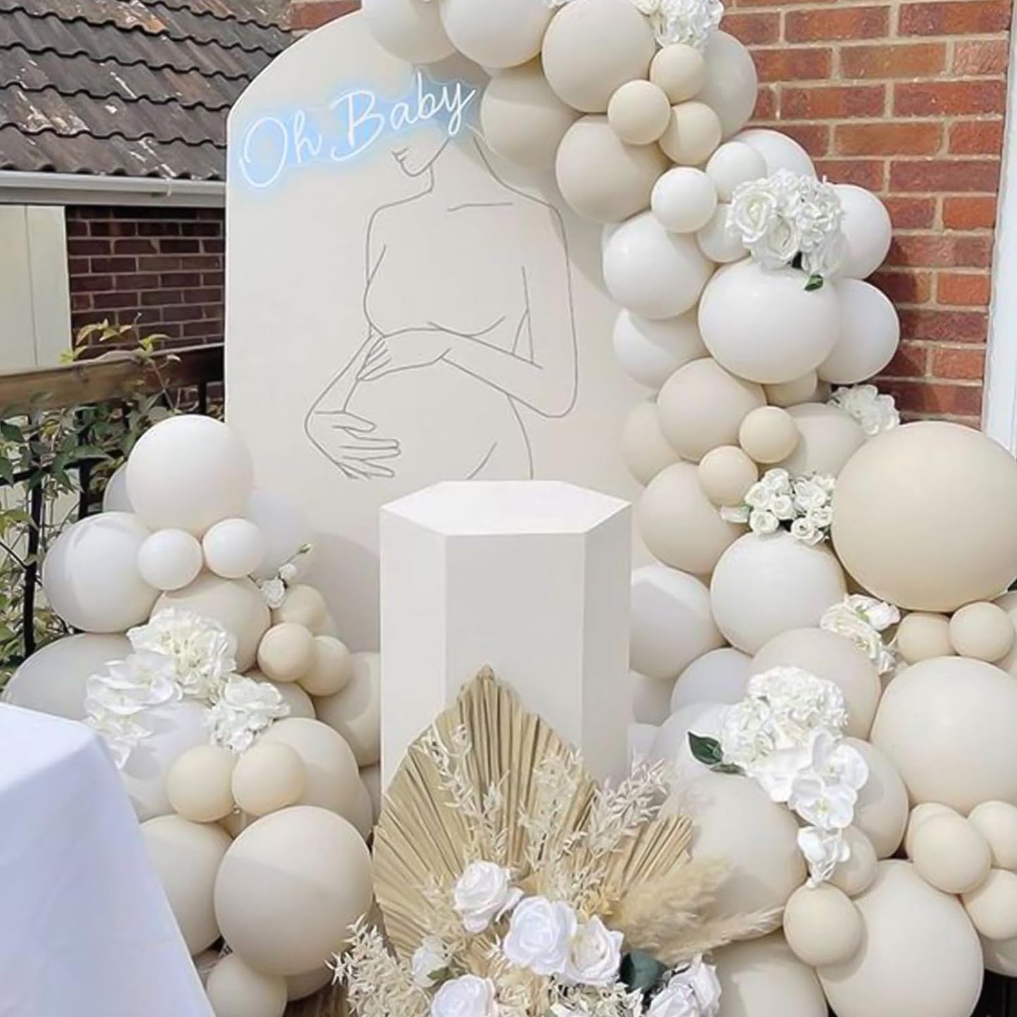 129Pcs Ivory White Balloons Different Sizes 18 12 10 5 Inch Latex Balloon Garland Arch for Party Decoration Birthday Gender Reveal Wedding Anniversary Baby Shower Party Supplies