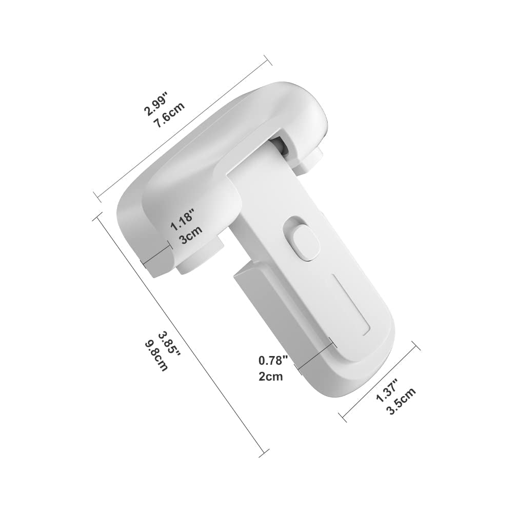 2 Pcs Baby Safety Fridge Lock, Child Proof Refrigerator Freezer Door Lock, Protect Refrigerators with Damaged Sealing Strips ( White )