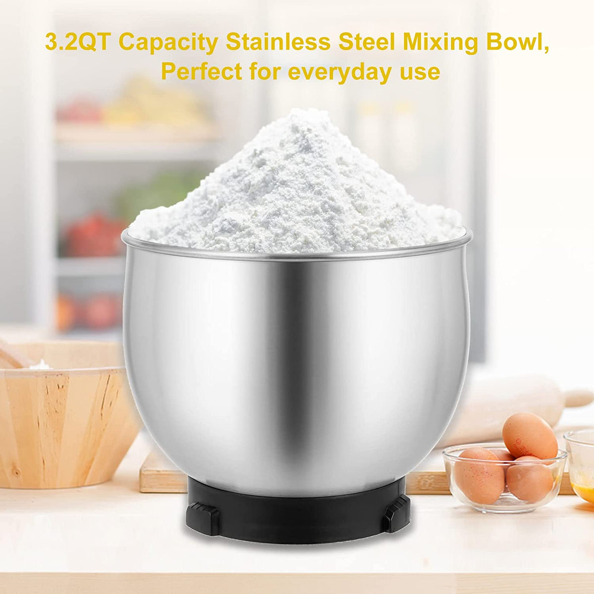 Stand Mixer,3.2Qt Small Electric Food Mixer,6 Speeds Portable Lightweight Kitchen Mixer for Daily Use with Egg Whisk,Dough Hook,Flat Beater (Blue)