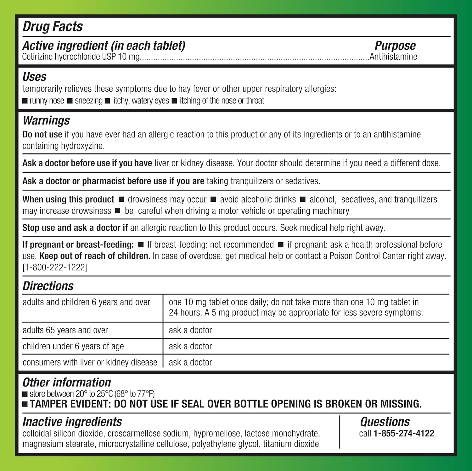 24 Hour Allergy Relief, Cetirizine Hydrochloride Tablets, 10 Mg, 300 Count (Packaging May Vary)