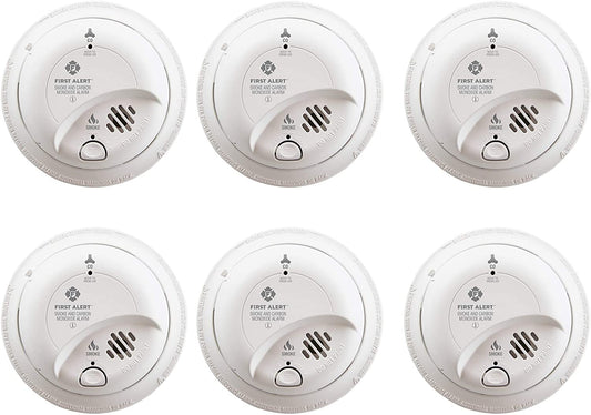 BRK SC9120B-6 Hardwired Smoke and Carbon Monoxide Detector (CO) with Battery Backup. 6-Pack , White