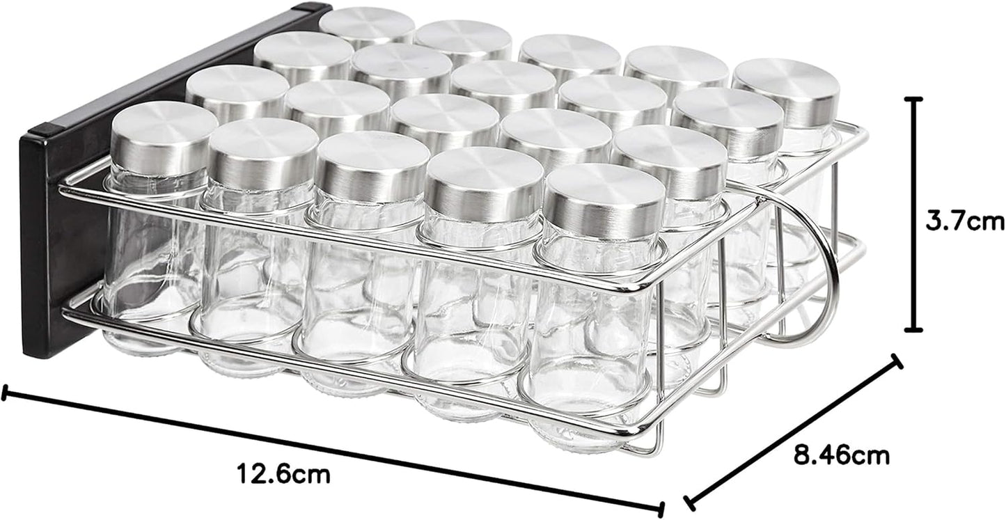 20 Jars Spice Organizer Rack, Silver