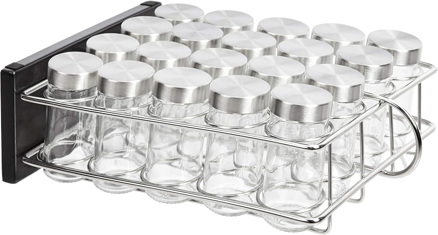 20 Jars Spice Organizer Rack, Silver
