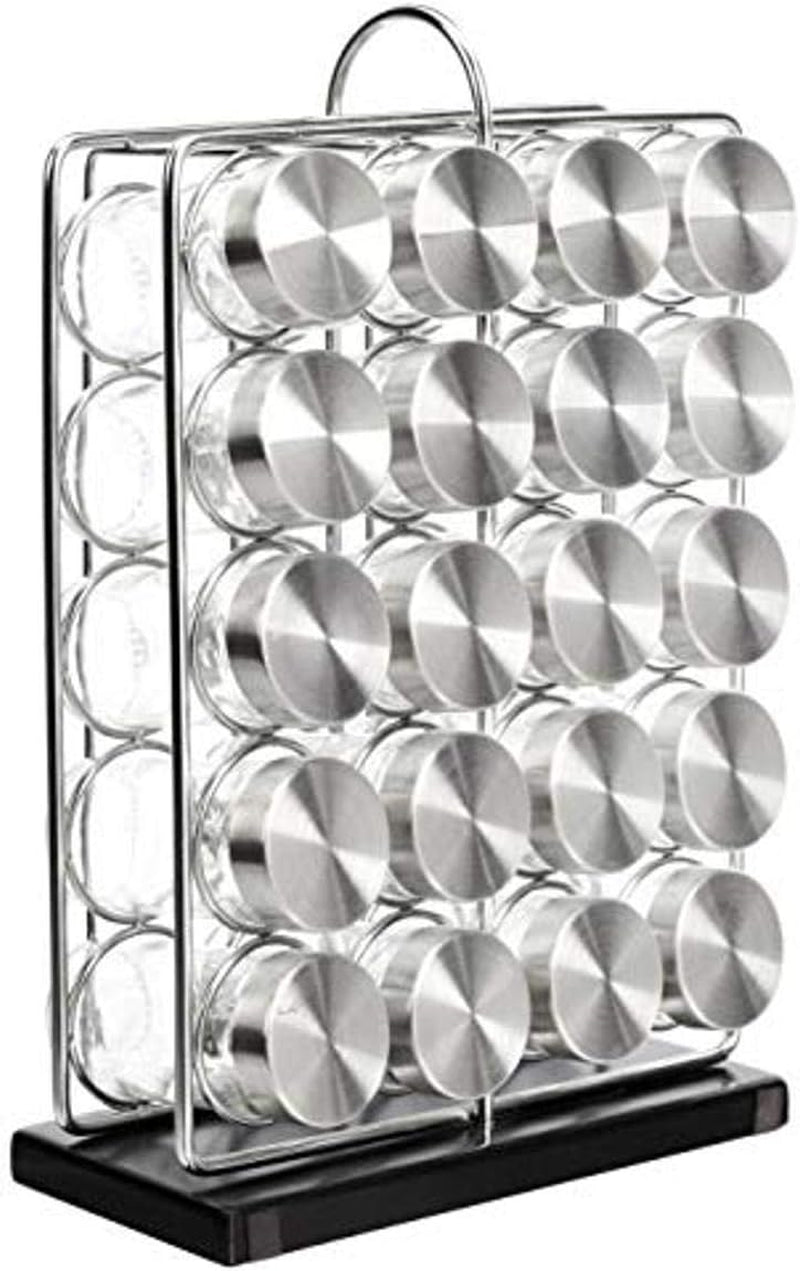 20 Jars Spice Organizer Rack, Silver