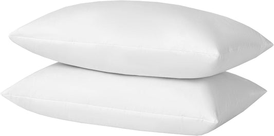12X20 Decorative Throw Pillow Inserts-Down Feather Pillow Inserts-Oblong-Cotton Fabric-Set of 2-White.