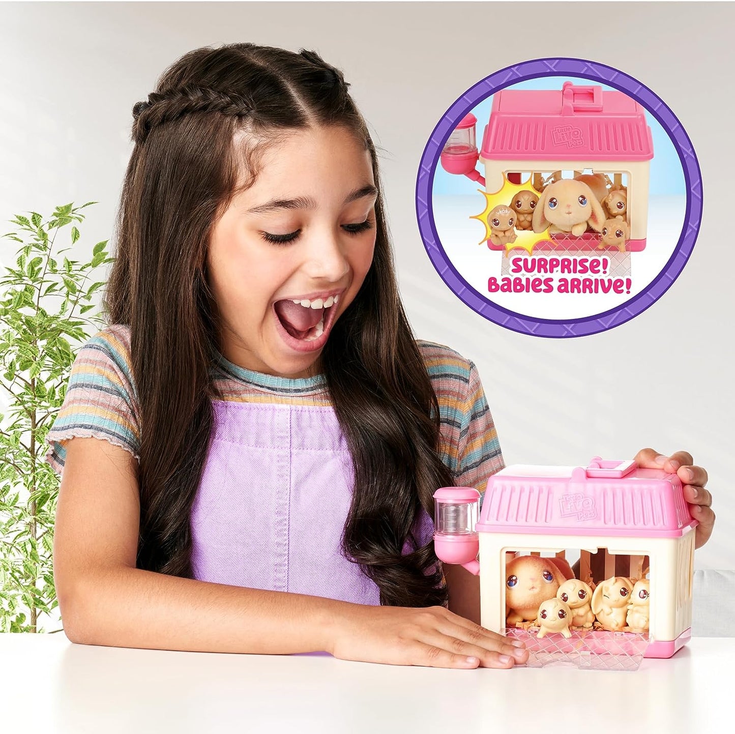 - Mama Surprise Minis. Feed and Nurture a Lil' Bunny inside Their Hutch so She Can Be a Mama. She Has 2, 3, or 4 Babies with Surprise Accessories to Dress up the Babies