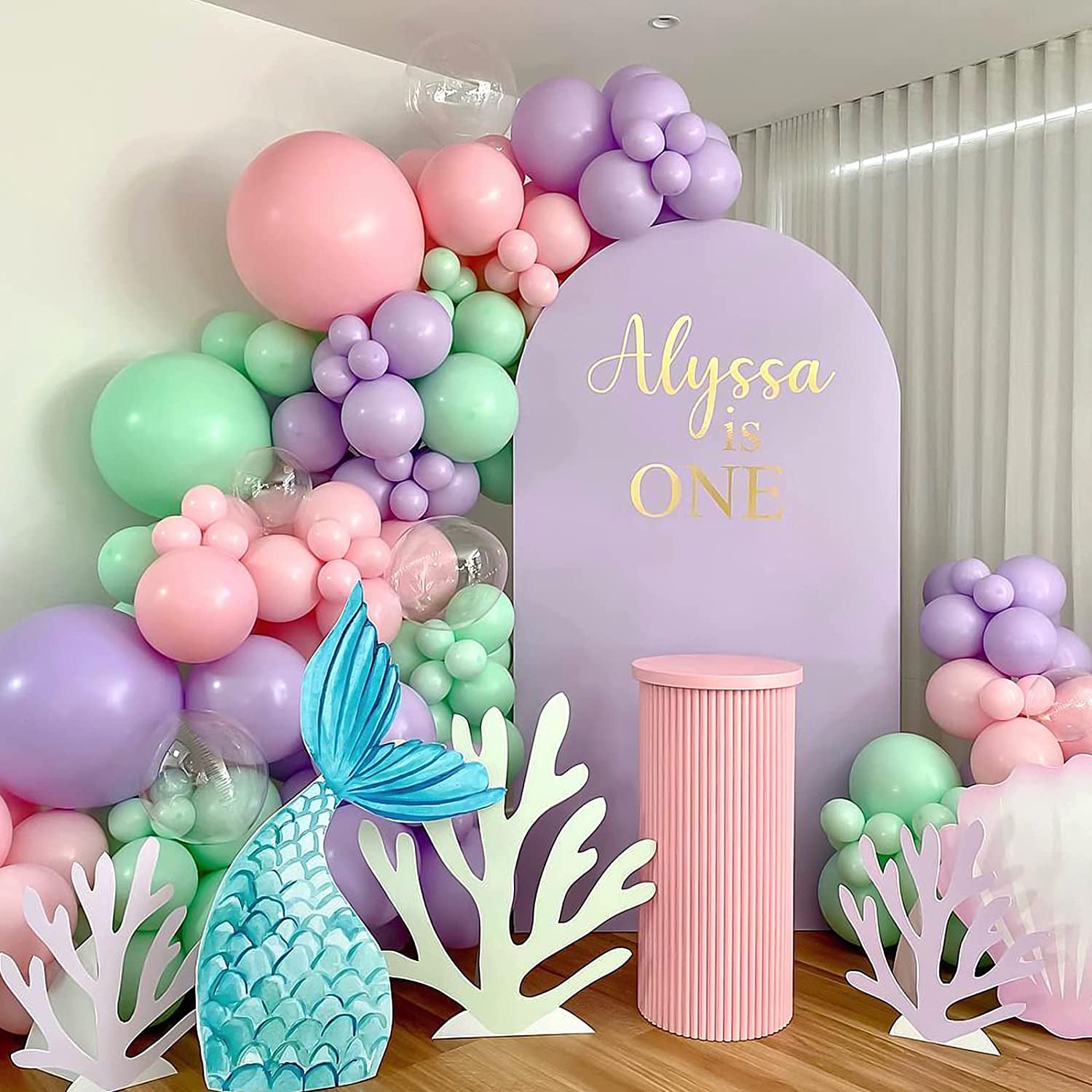 129Pcs Pastel Purple Balloons Different Sizes 18 12 10 5 Inches for Garland Arch, Light Purple Balloons for Birthday Baby Shower Gender Reveal Wedding Party Decoration