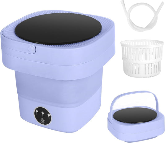 Portable Washing Machine and Dryer Combo, 6.5L Mini Folding Washing Machine Portable with Disinfection Function, Small Portable Washer and Dryer Combo for Apartments, Dorm, Camping, RV, Travel Laundry