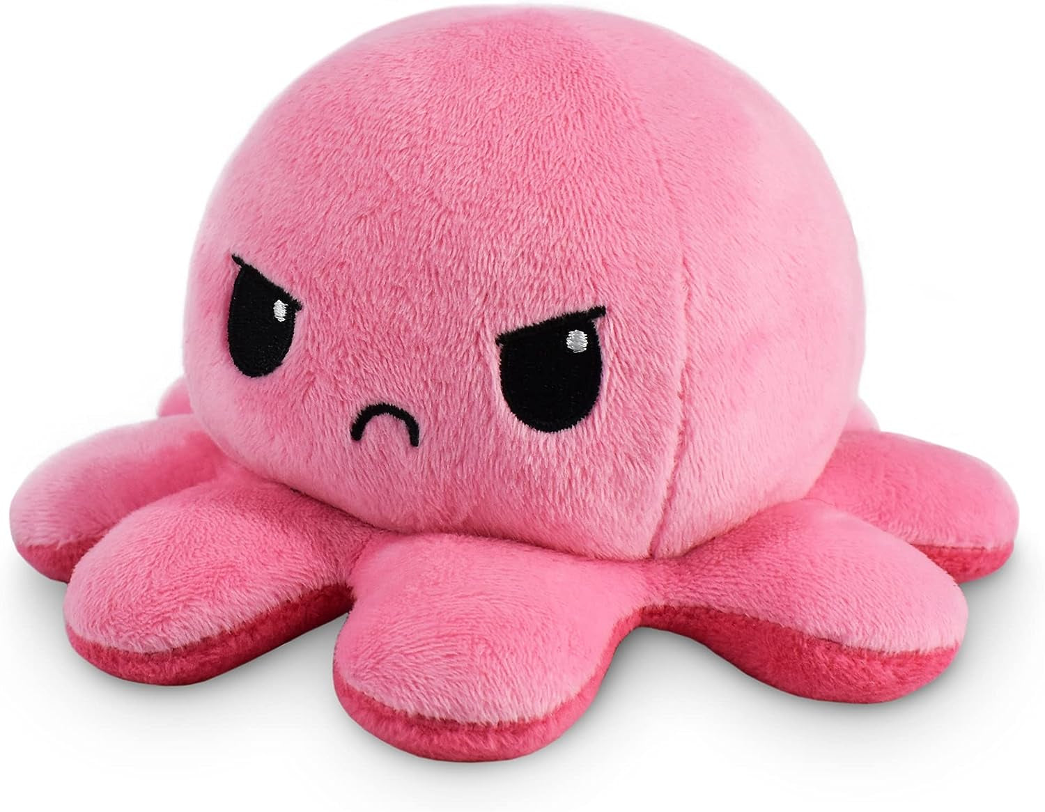 - the Original Reversible Octopus Plushie - Angry Light Pink + Furious Pink - Cute Sensory Fidget Stuffed Animals That Show Your Mood