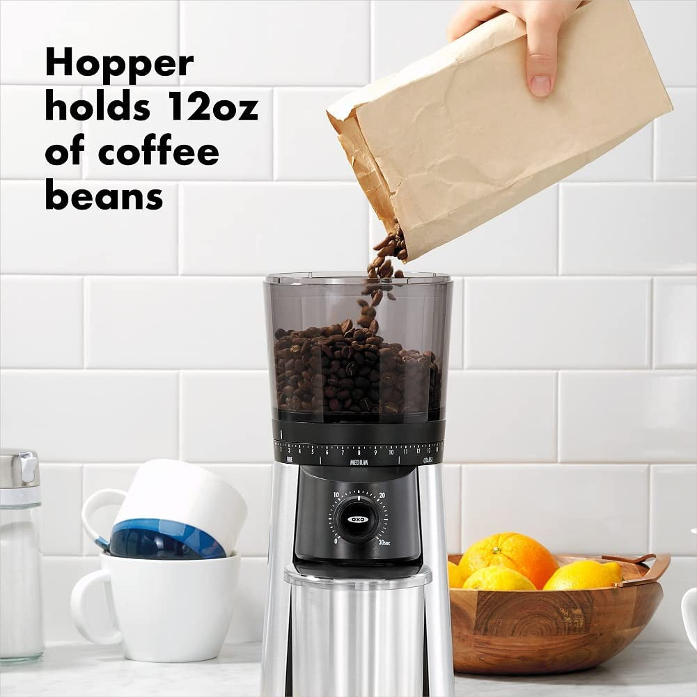 Brew Conical Burr Coffee Grinder , Silver