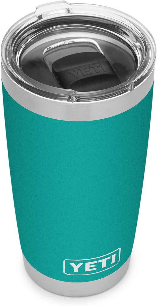 Rambler 20 Oz Tumbler, Stainless Steel, Vacuum Insulated with Magslider Lid, Aquifer Blue