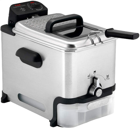 T-Fal Ultimate EZ Clean Stainless Steel Deep Fryer with Basket 3.5 Liter Oil and 2.6 Pound Food Capacity 1700 Watts Easy Clean, Temp Control, Digital Timer, Oil Filtration, Dishwasher Safe Parts