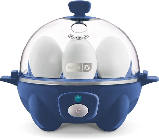 Rapid Egg Cooker: 6 Egg Capacity Electric Egg Cooker for Hard Boiled Eggs, Poached Eggs, Scrambled Eggs, or Omelets with Auto Shut off Feature, Cobalt Blue