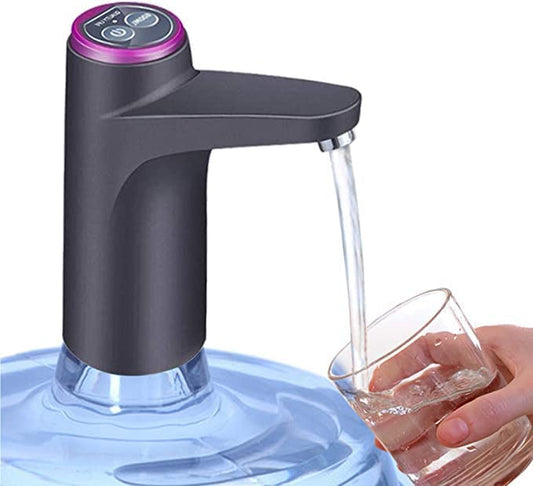 water Dispenser, Portable Water Bottle Pump for Universal 3, 4 and 5 Gallon with USB Electric Charging and Automatic off Switch (Black)
