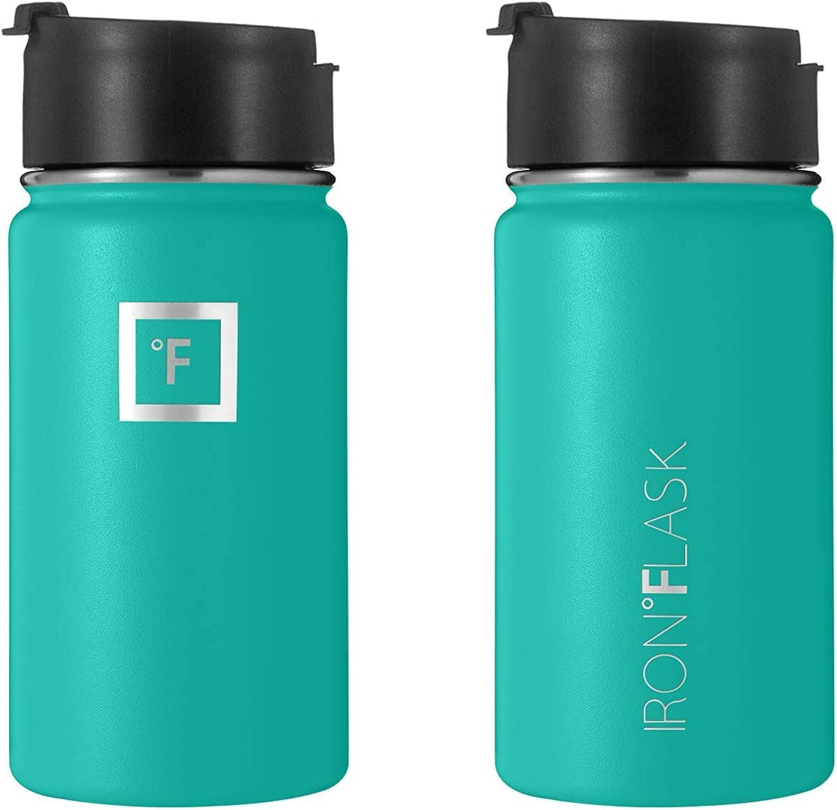 Sports Water Bottle - 14 Oz 3 Lids (Straw Lid), Leak Proof - Stainless Steel Gym & Sport Bottles for Men, Women & Kids - Double Walled, Insulated Thermos, Metal Canteen