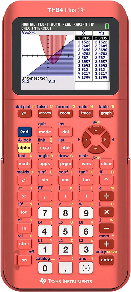 TI-84 plus CE Color Graphing Calculator, Coral (Metallic)