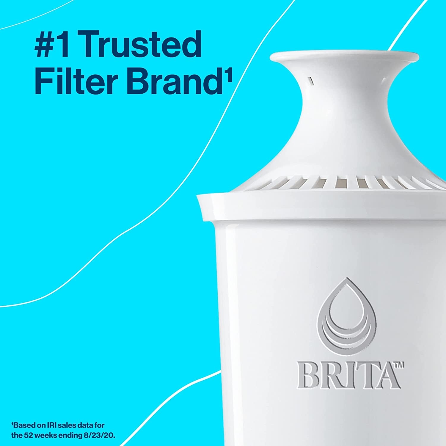 XL Water Filter Dispenser for Tap and Drinking Water with 1 Standard Filter, Lasts 2 Months, 27-Cup Capacity, BPA Free, Grey