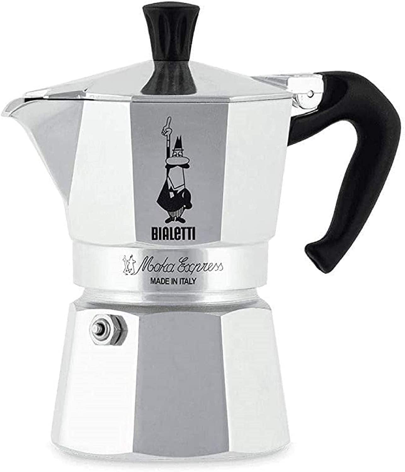 - Moka Express: Iconic Stovetop Espresso Maker, Makes Real Italian Coffee, Moka Pot 1 Cup (2 Oz - 60 Ml), Aluminium, Silver