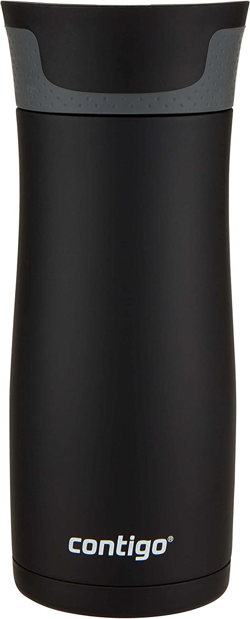 West Loop Stainless Steel Vacuum-Insulated Travel Mug with Spill-Proof Lid, Keeps Drinks Hot up to 5 Hours and Cold up to 12 Hours, 16Oz 2-Pack, Matte Black & Steel