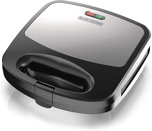 3-In-1 WM2000SD 3-In-1 Waffle, Grill & Sandwich Maker, Compact Design, Black/Silver