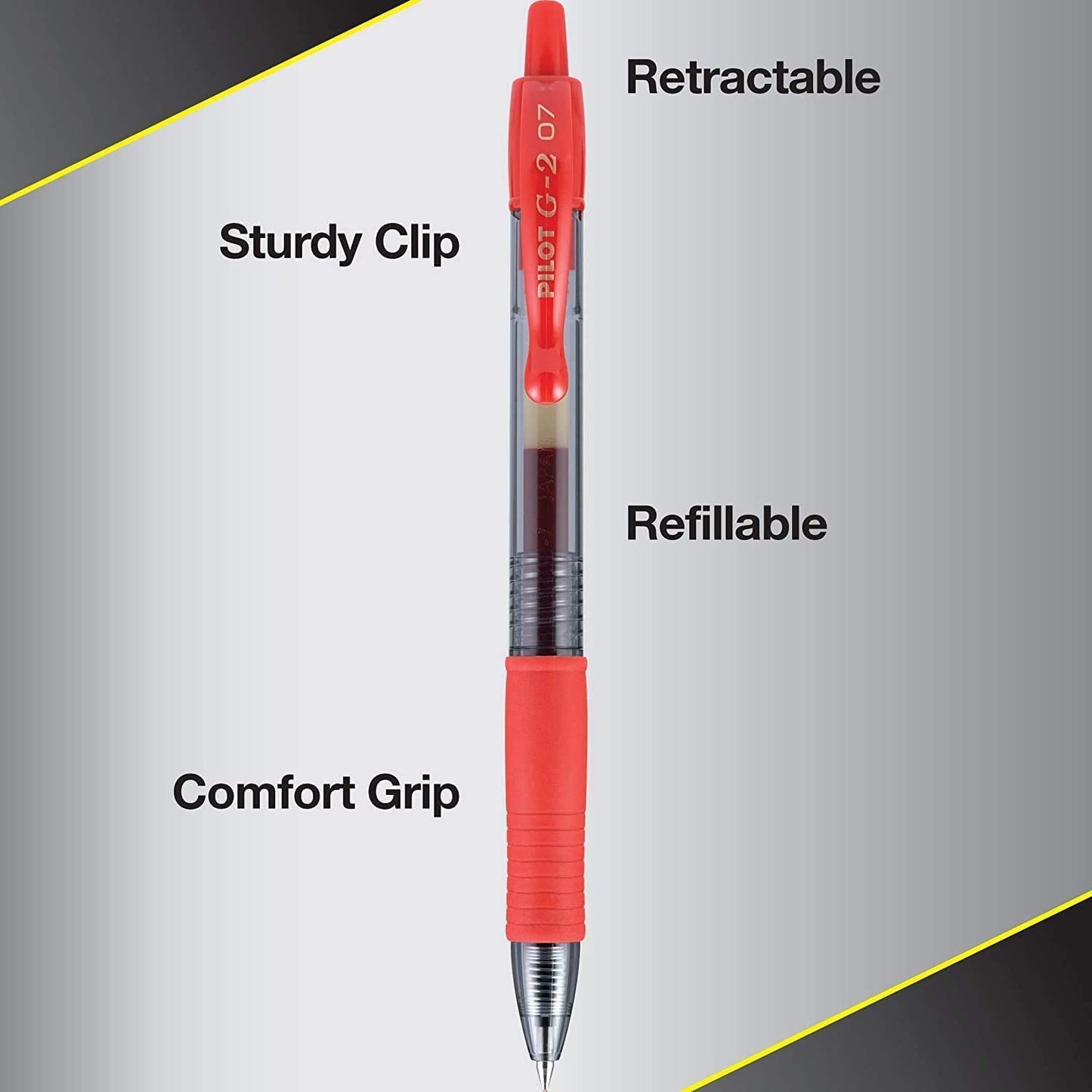 , G2 Premium Gel Roller Pens, Fine Point 0.7 Mm, Red, Pack of 12