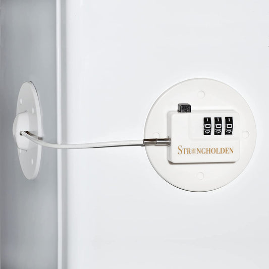 Refrigerator Lock Combination, Child Proof Fridge Lock Combo, Freezer Lock Child Proof - Take Care of Your Family with Fridge Locks for Kids by  - No Keys Needed (White & Round)