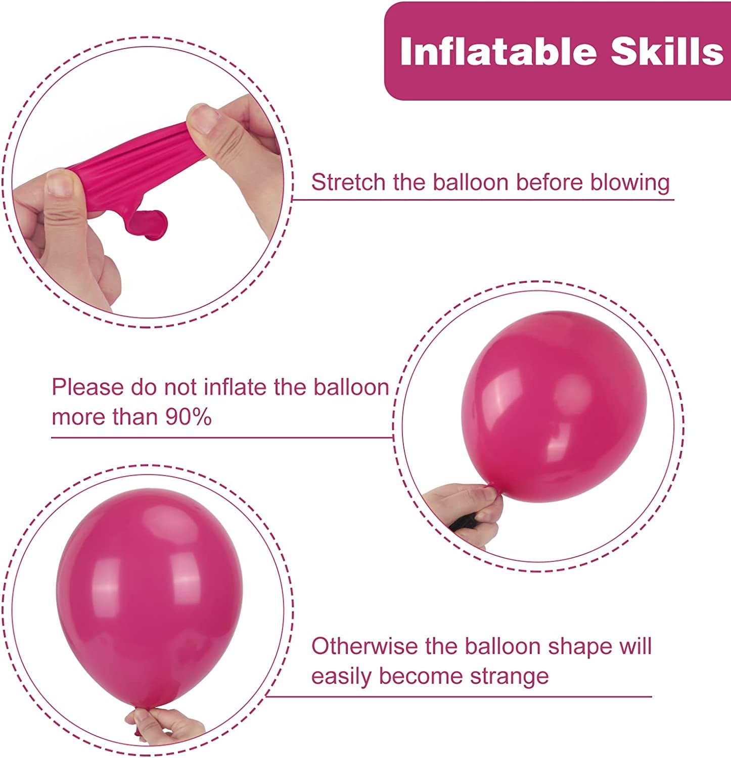 129Pcs Hot Pink Balloons Latex Balloons Different Sizes 18 12 10 5 Inch Party Balloon Kit for Valentine'S Day Birthday Baby Shower Wedding Princess Theme Party Decoration