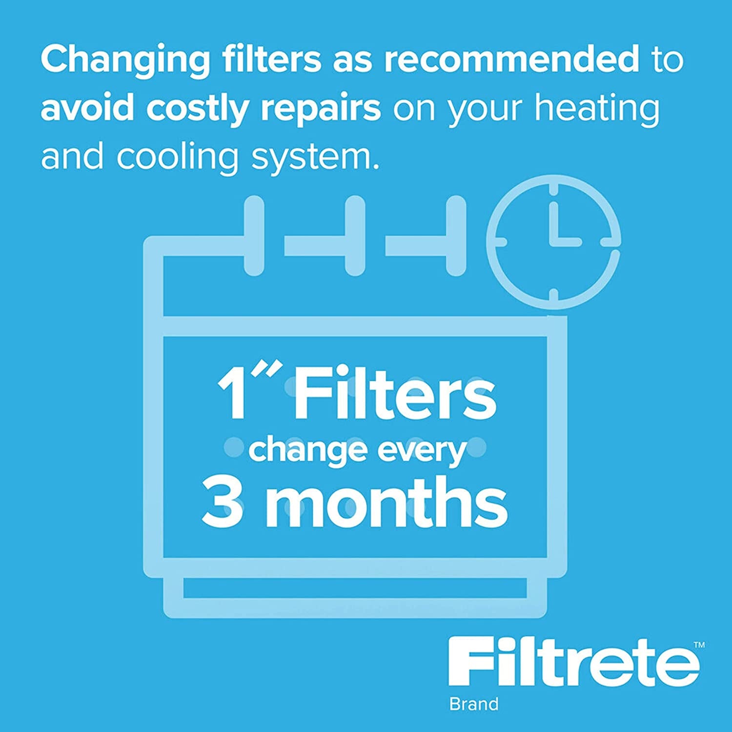 12X12X1 Air Filter, MPR 300, MERV 5, Clean Living Basic Dust 3-Month Pleated 1-Inch Air Filters, 6 Filters