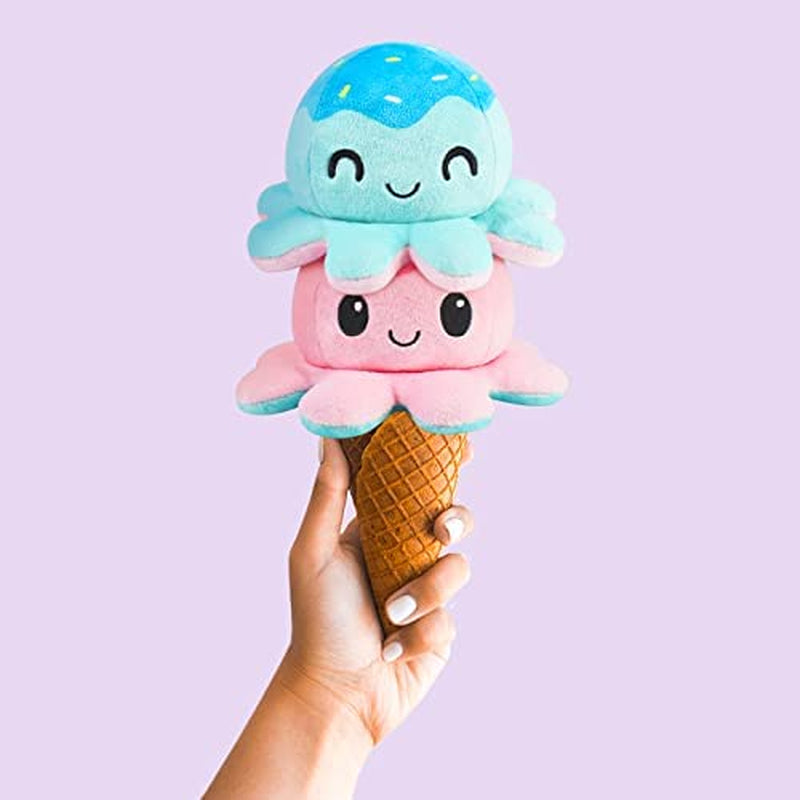 - the Original Reversible Octopus Plushie - Ice Cream - Cute Sensory Fidget Stuffed Animals That Show Your Mood