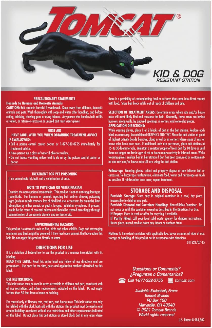 Rat and Mouse Killer Child and Dog Resistant, Refillable Station, 2-Pack (2 Bait Stations plus 30 Refills)