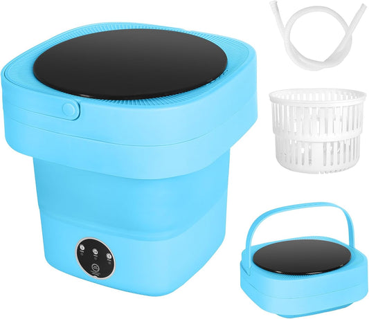 Portable Washing Machine and Dryer Combo, 6.5L Mini Folding Washing Machine Portable with Disinfection Function, Small Portable Washer and Dryer Combo for Apartments, Dorm, Camping, RV, Travel Laundry