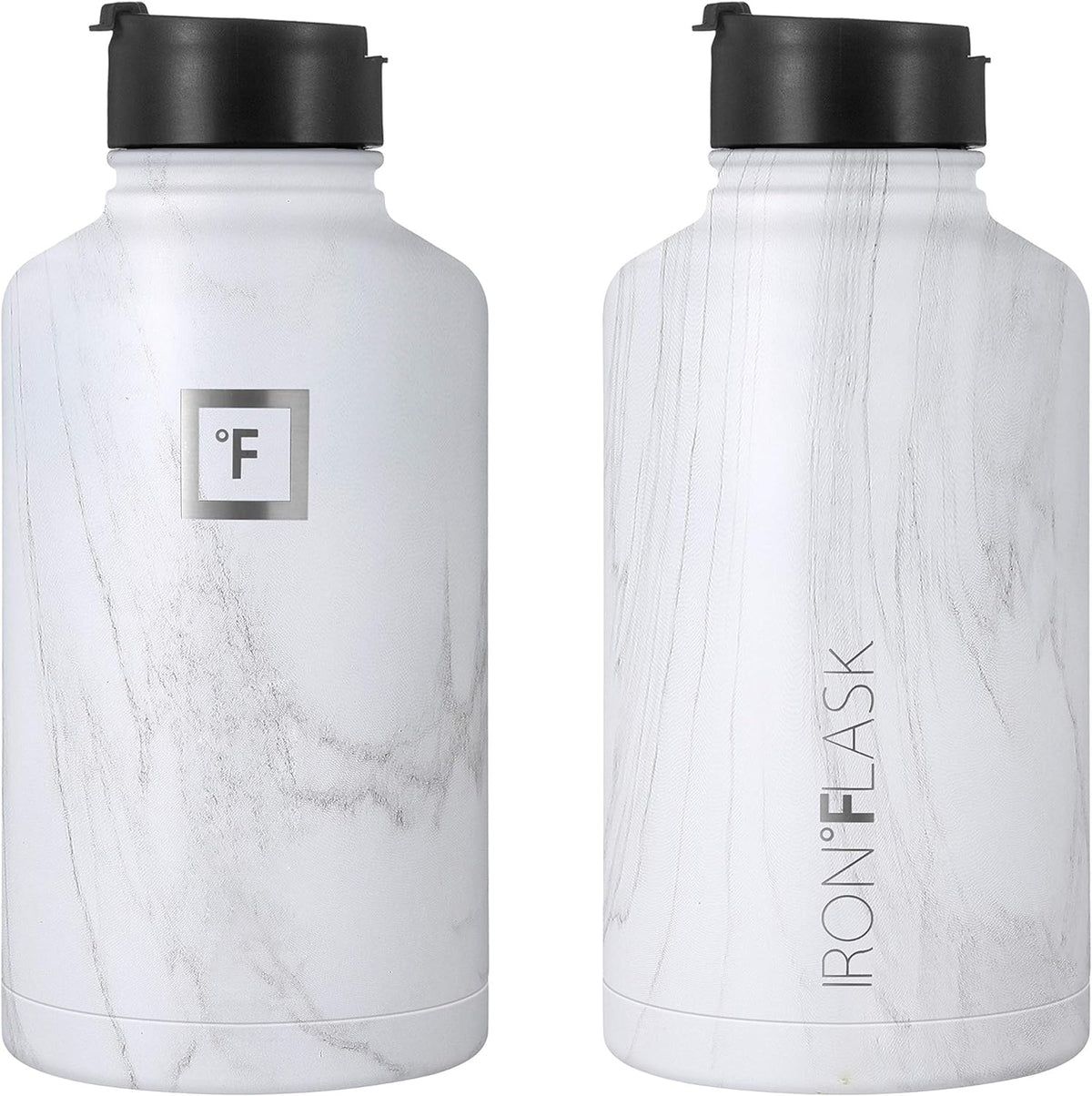 Sports Water Bottle - 64Oz, 3 Lids (Straw Lid), Leak Proof - Stainless Steel Gym & Sport Bottles for Men, Women & Kids - Double Walled, Insulated Thermos, Metal Canteen