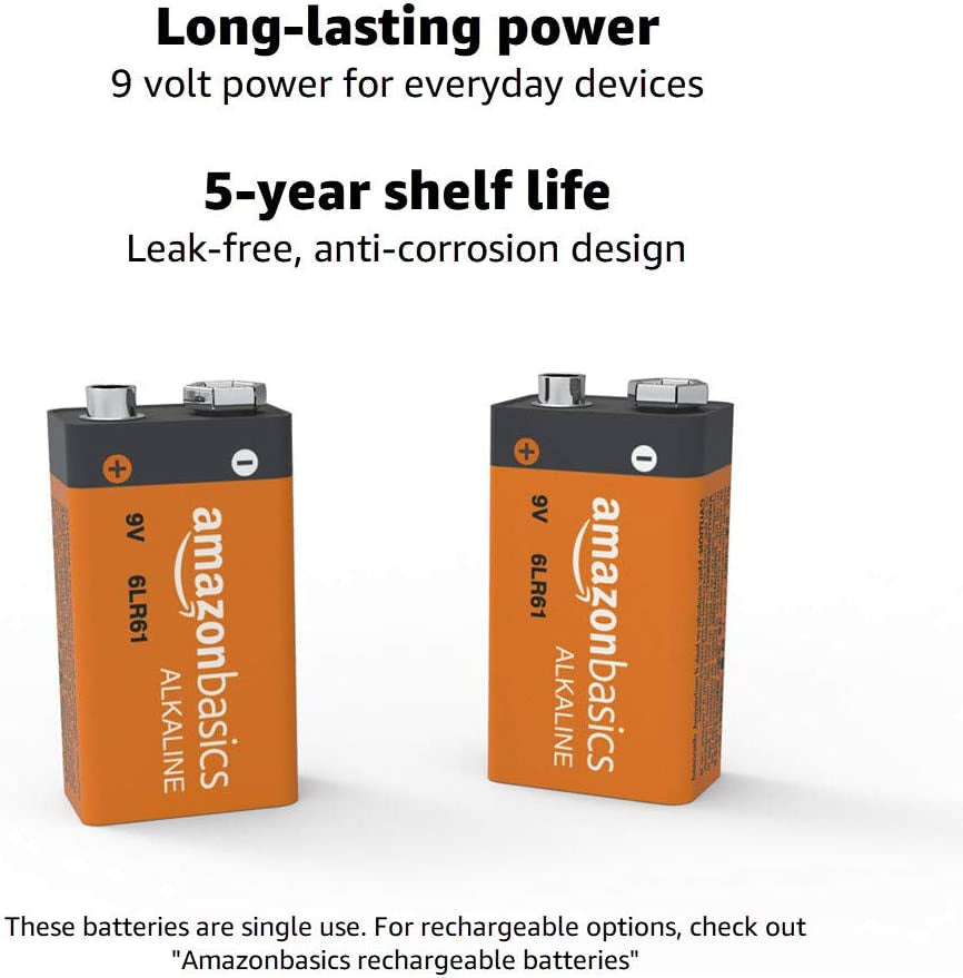 24-Pack 9 Volt Alkaline Performance All-Purpose Batteries, 5-Year Shelf Life, Packaging May Vary