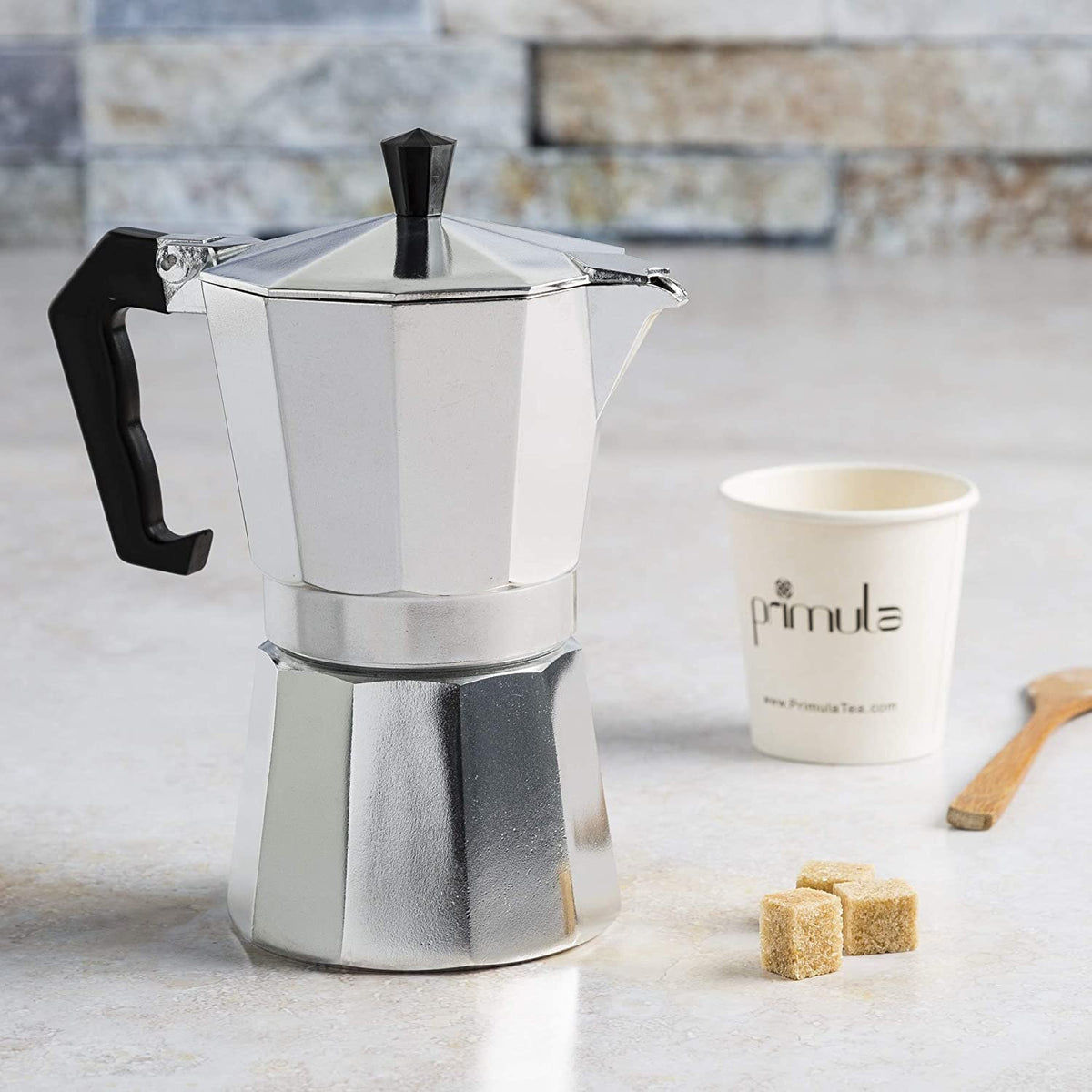 Primula Classic Stovetop Espresso and Coffee Maker, Moka Pot for Italian and Cuban Café Brewing, Greca Coffee Maker, Cafeteras, 6 Espresso Cups, Silver