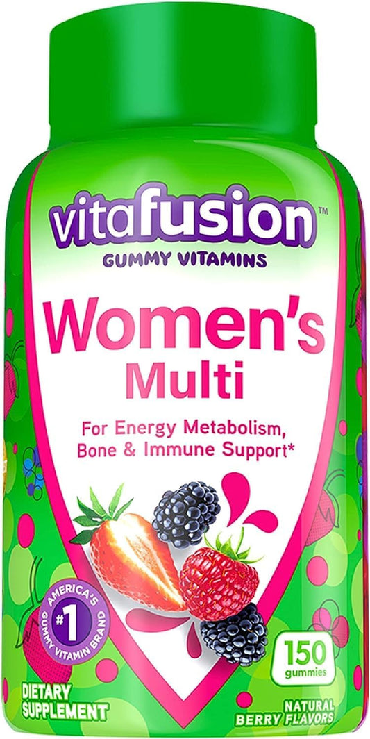 Womens Multivitamin Gummies, Daily Vitamins for Women with Vitamins A, C, D, E, B-6 and B-12, 150 Count