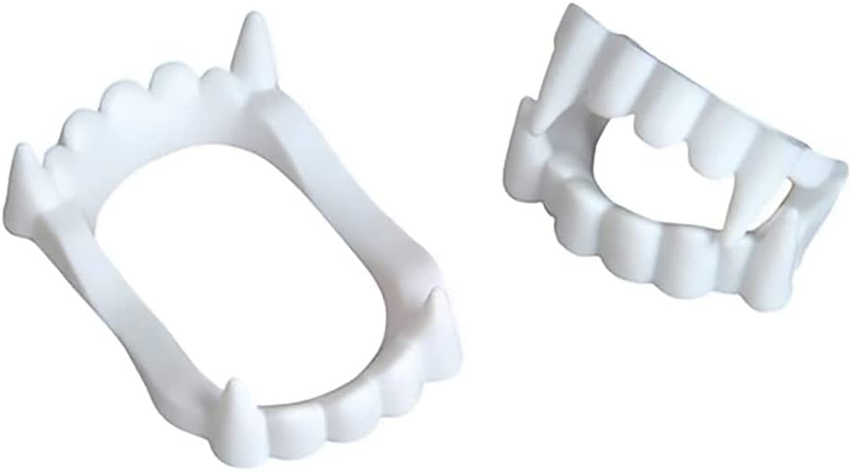 Halloween White Teeth Fangs Teeth, Costume, Funny Halloween Dress-Up, Pretend Play Decoration (12-Pack)