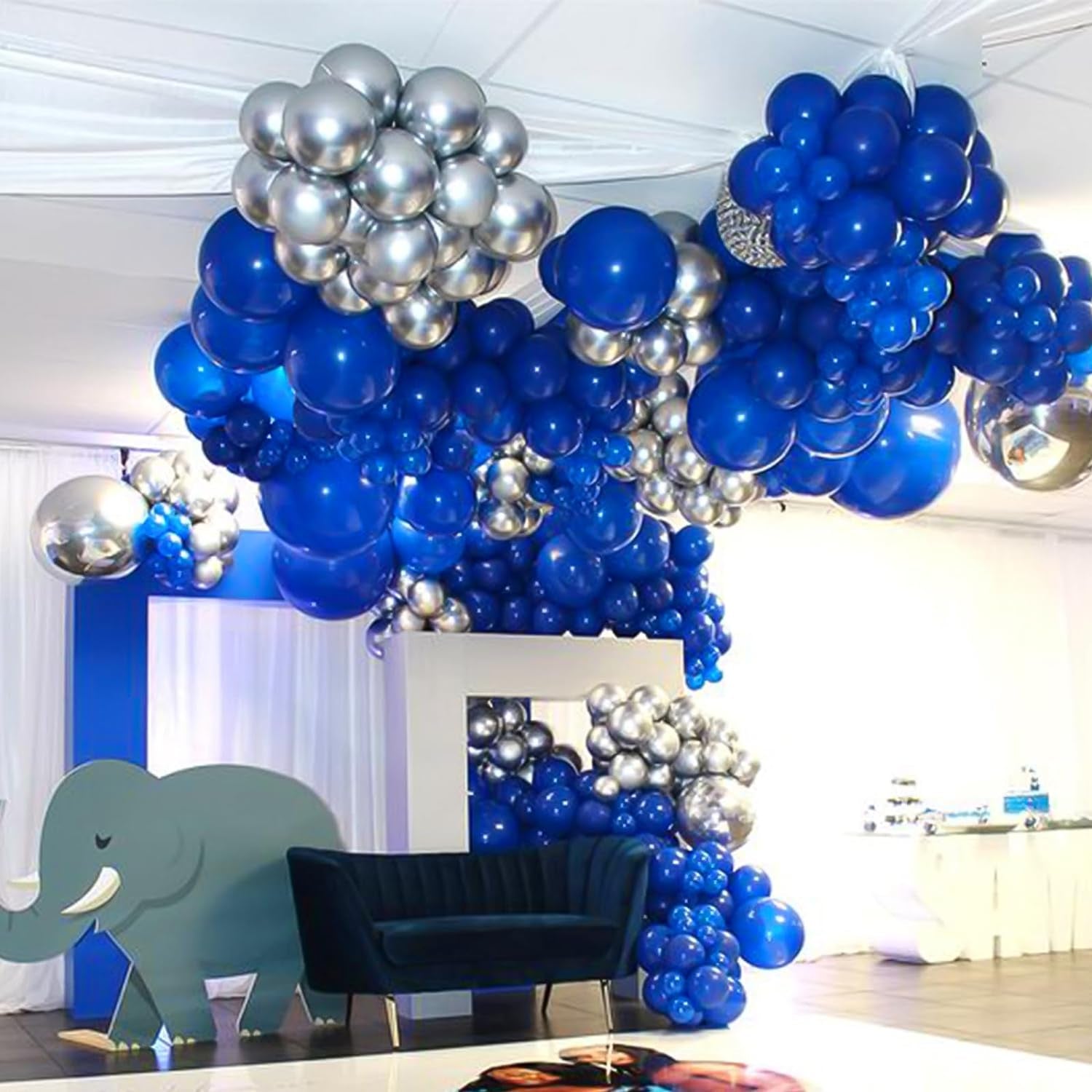 129Pcs Dark Blue Balloons Different Sizes 18 12 10 5 Inch for Garland Arch for Birthday Gender Reveal Baby Shower Graduation Party Decoration