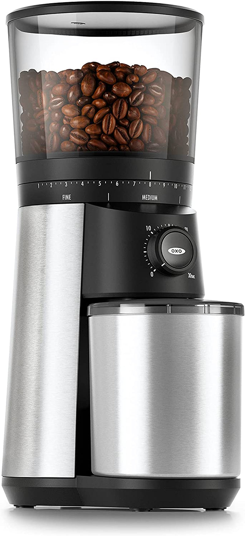 Brew Conical Burr Coffee Grinder , Silver
