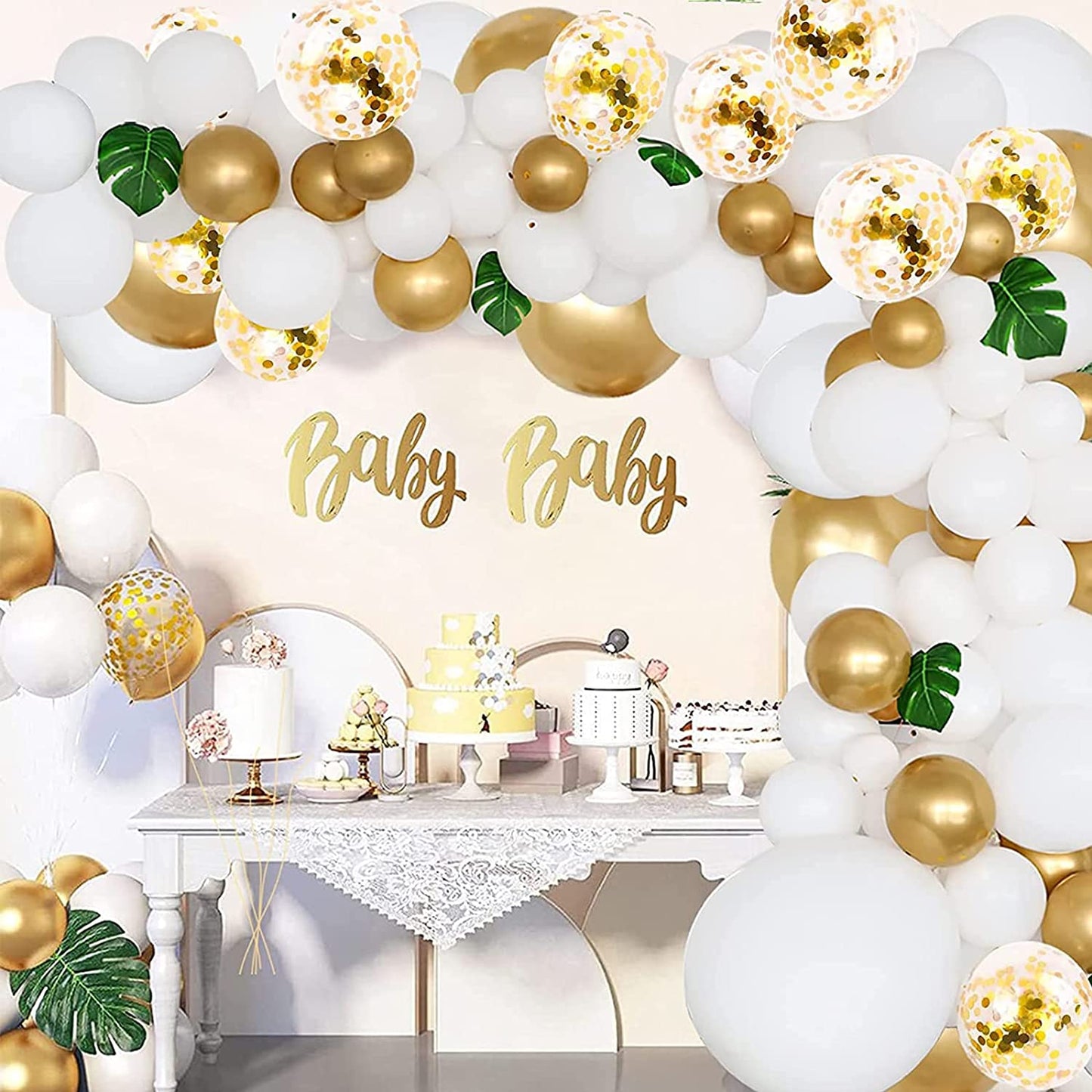 129Pcs White Balloons Different Sizes 18 12 10 5 Inch for Garland Arch,Premium Party Latex Balloons for Birthday Party Graduation Wedding Anniversary Baby Shower Party Decoration