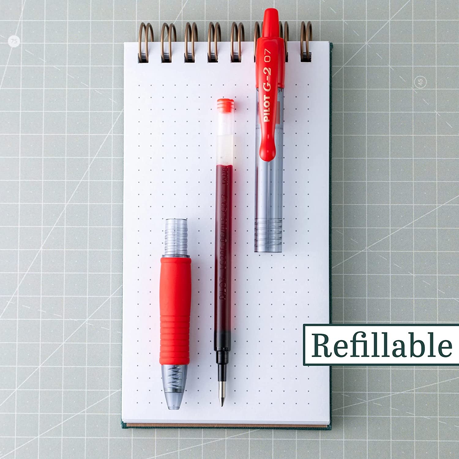 , G2 Premium Gel Roller Pens, Fine Point 0.7 Mm, Red, Pack of 12
