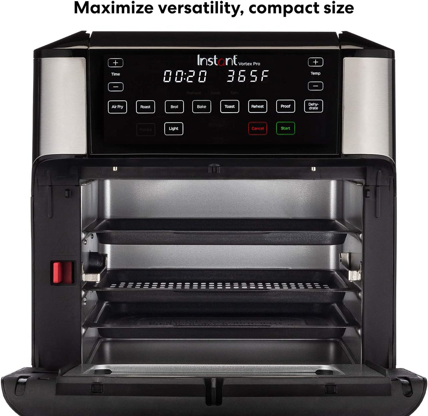 Vortex Pro 10 Quart Air Fryer, 9-In-1 Rotisserie and Convection Oven, Roast, Bake, Dehydrate and Warm, with Evencrisp Technology, Free App with over 1900 Recipes, 1500W, Stainless Steel